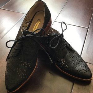 Louise et Cie black perforated oxfords